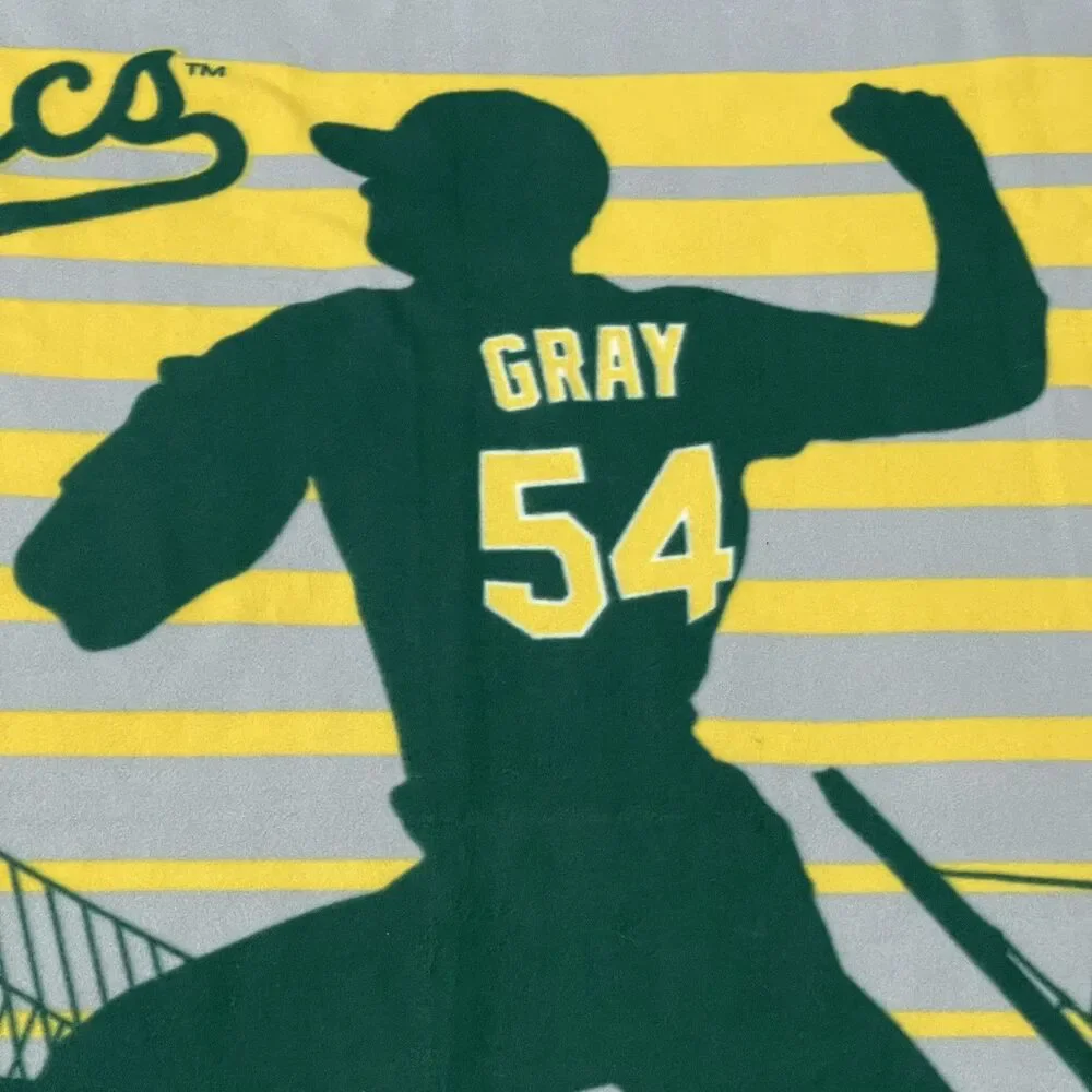 Oakland Athletics Blanket #54 Sonny Gray Green Yellow MLB Stadium Giveaway‎ 2016